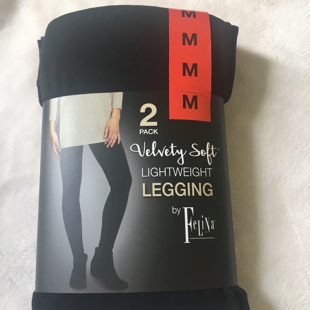 Felina medium black leggings NWT